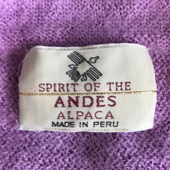 Spirit of the Andes Alpaca Light Purple Cardigan Medium? - Picture 4 of 10